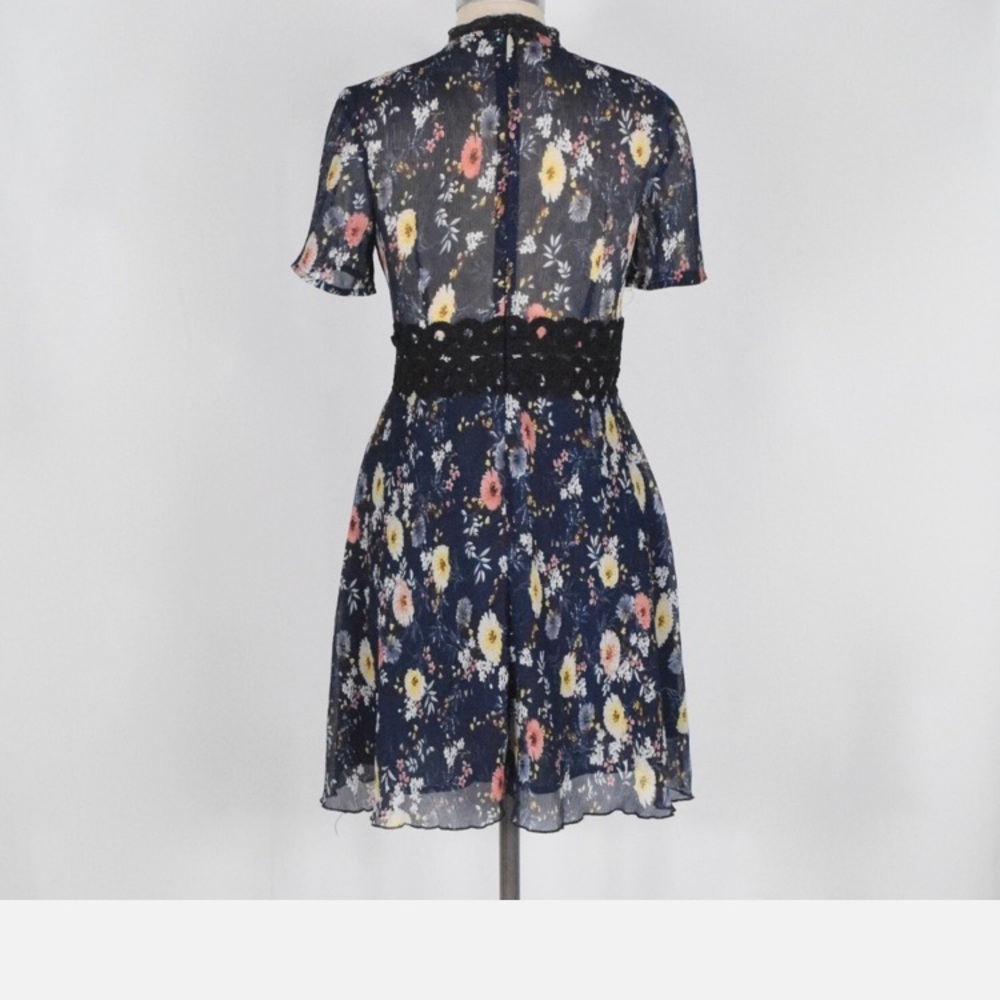 Foxiedox Blue Floral Mini Dress - Picture 3 of 4